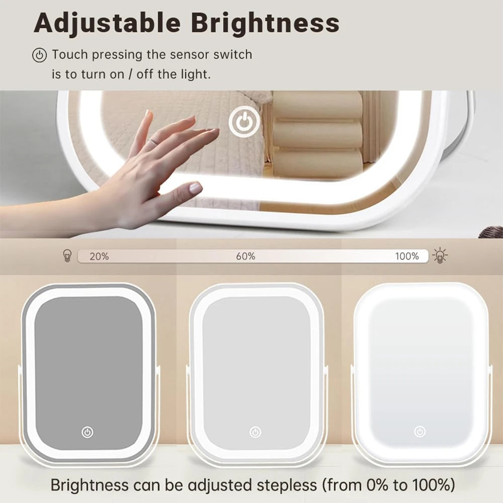 Portable LED Travel Vanity Mirror